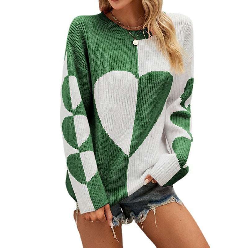 Women's sweater with a long sleeve and love pattern!!!