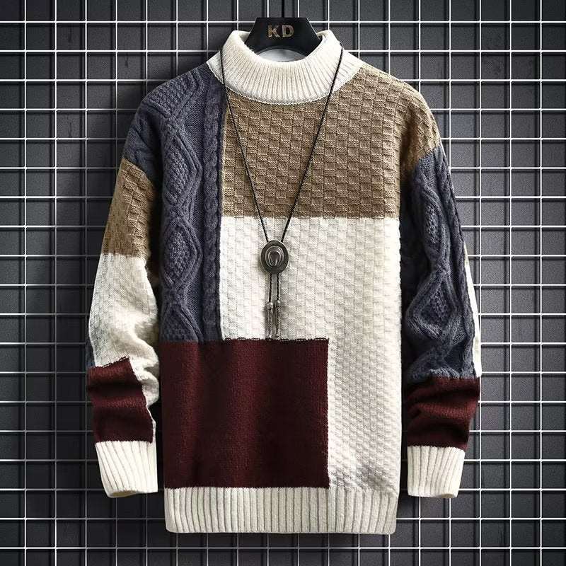 Men's knit with half-high thickened mid-collar underlay