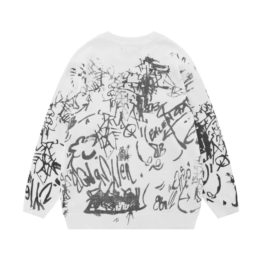 Youth men's sweater with graffiti print