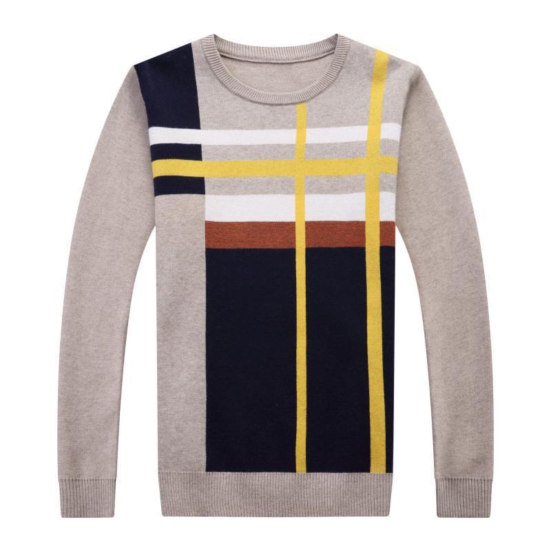 Men's casual striped long sleeve sweater