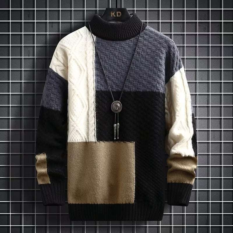 Men's knit with half-high thickened mid-collar underlay