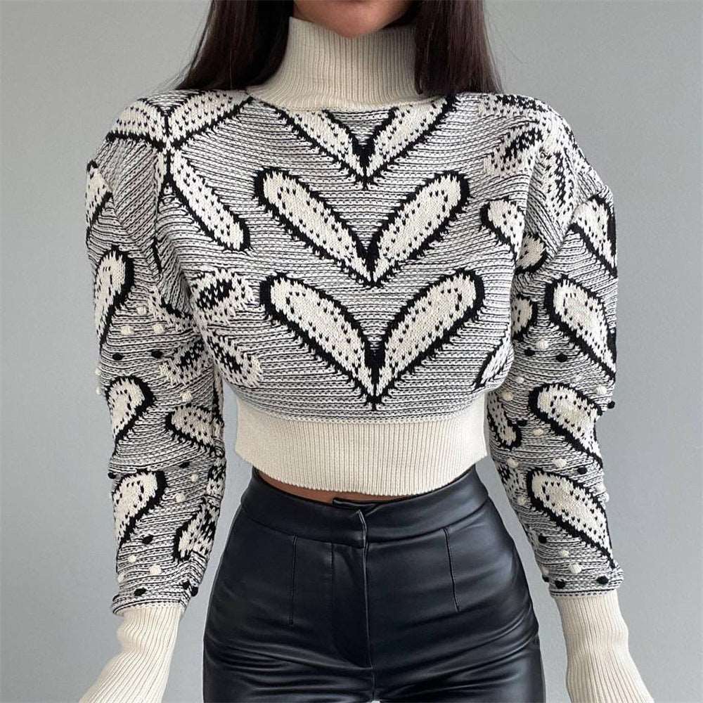 "Trendy slim-fit long-sleeved sweater for women."