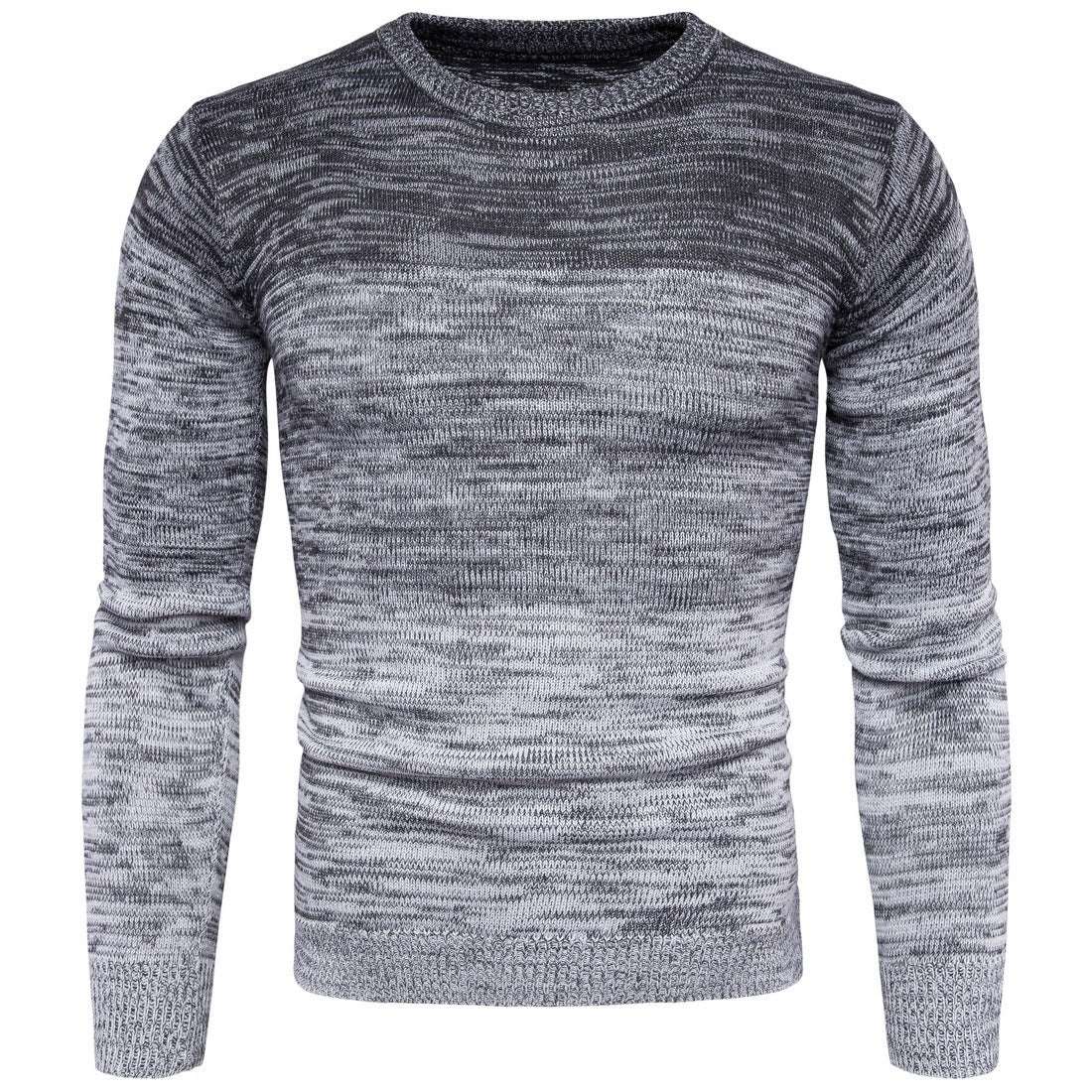 "Men's round neck long-sleeved youth sweater top."