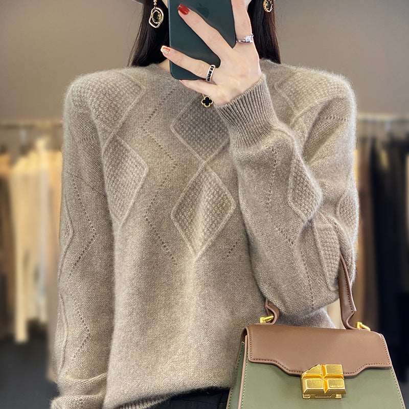 Women's fashionable wool knitted sweater