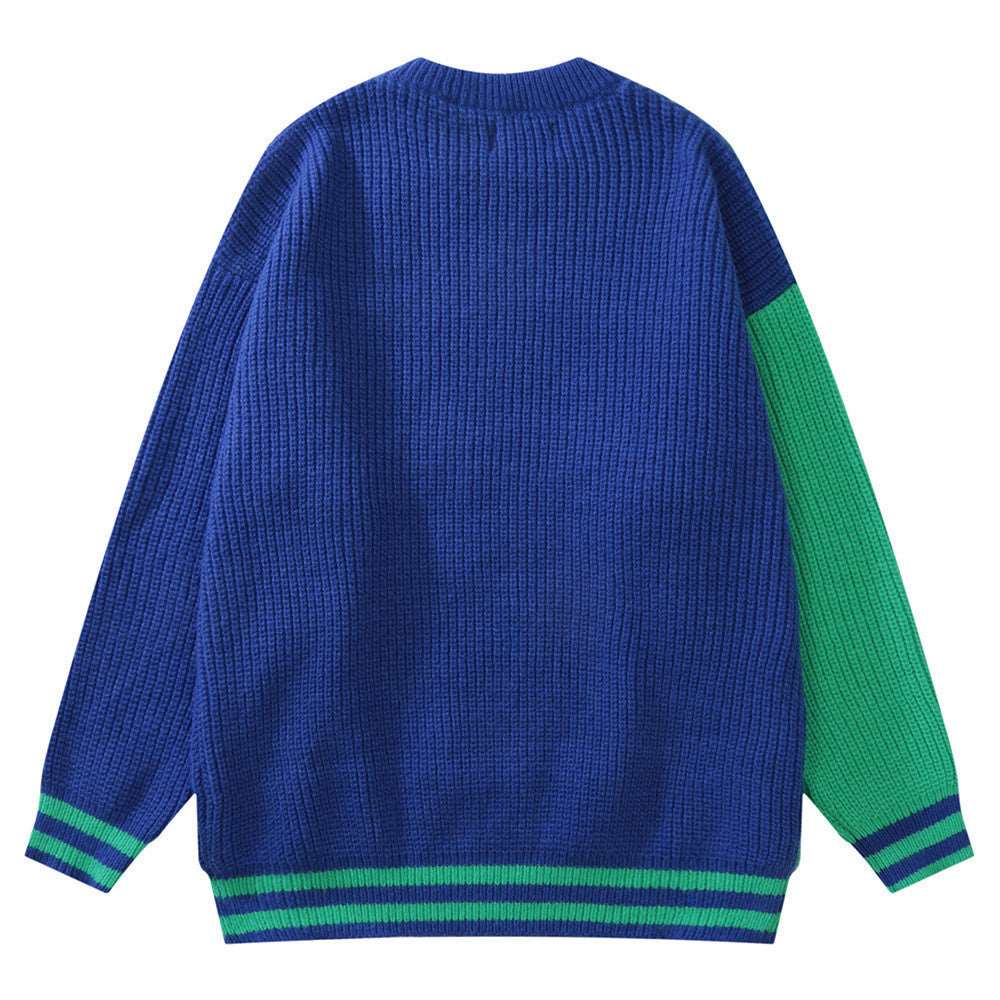 "Men's loose twist knit pullover sweater."