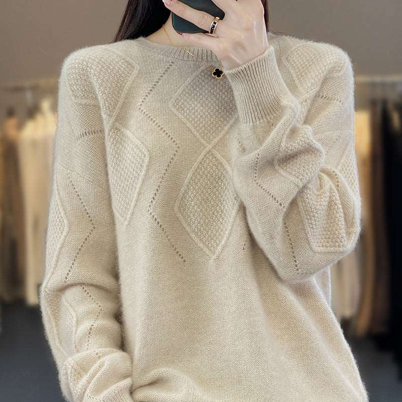 Women's fashionable wool knitted sweater