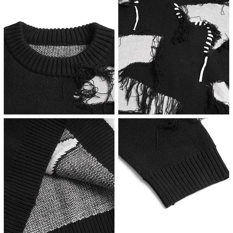 Man's original retro dark knitted lazy sweater