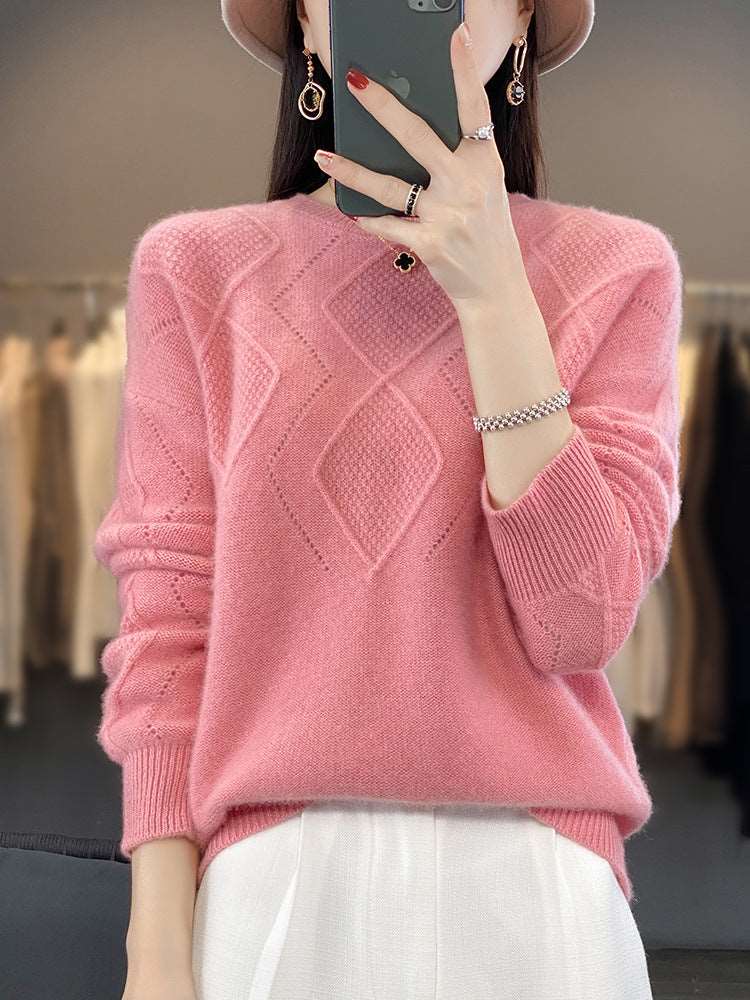 Women's fashionable wool knitted sweater