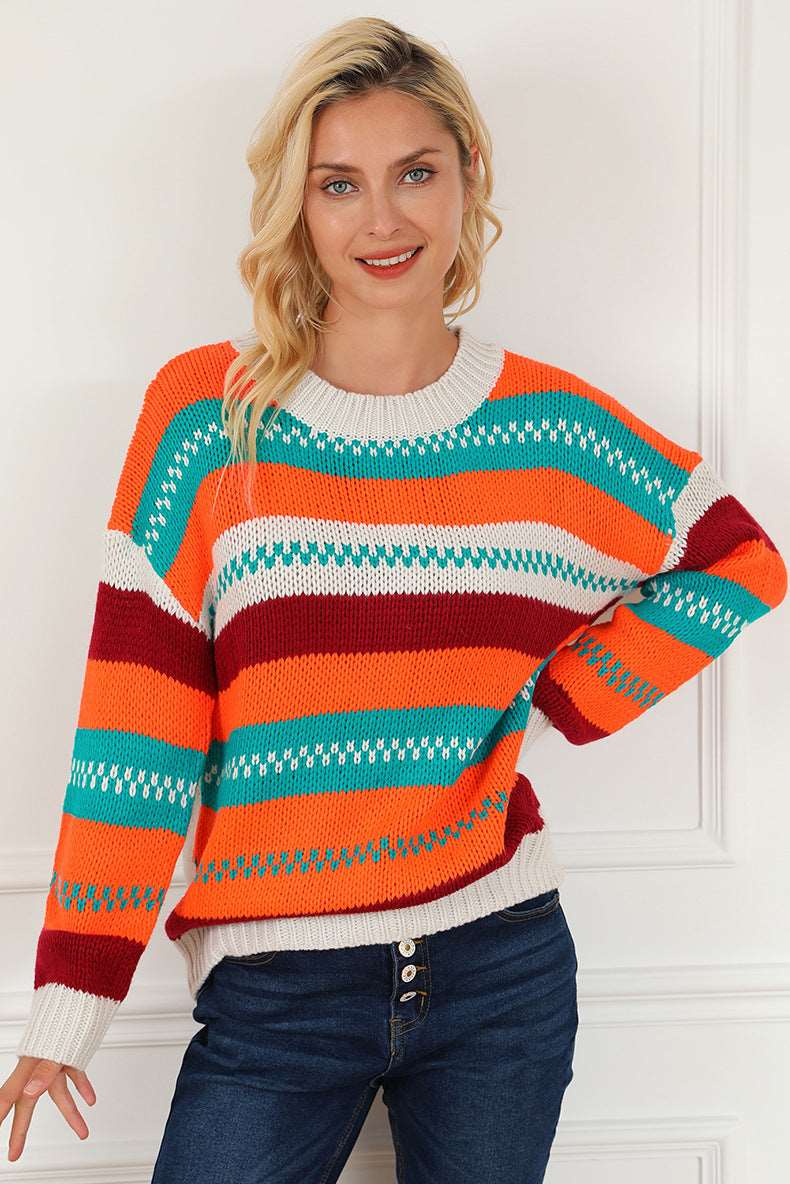 Loose knitted sweater for women's with regular sleeves