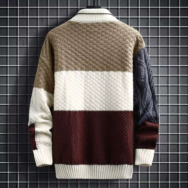 Men's knit with half-high thickened mid-collar underlay