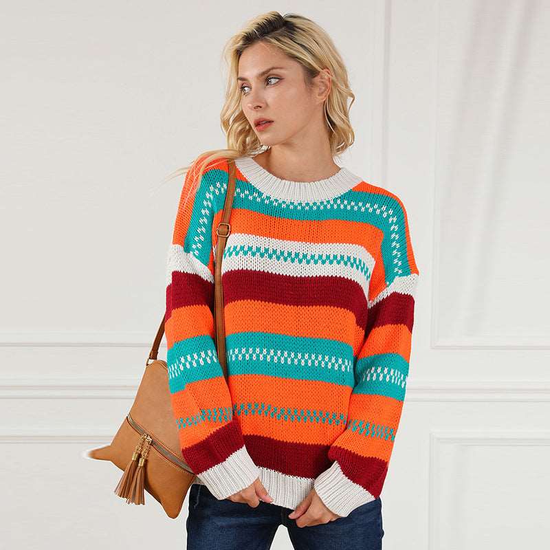 Loose knitted sweater for women's with regular sleeves