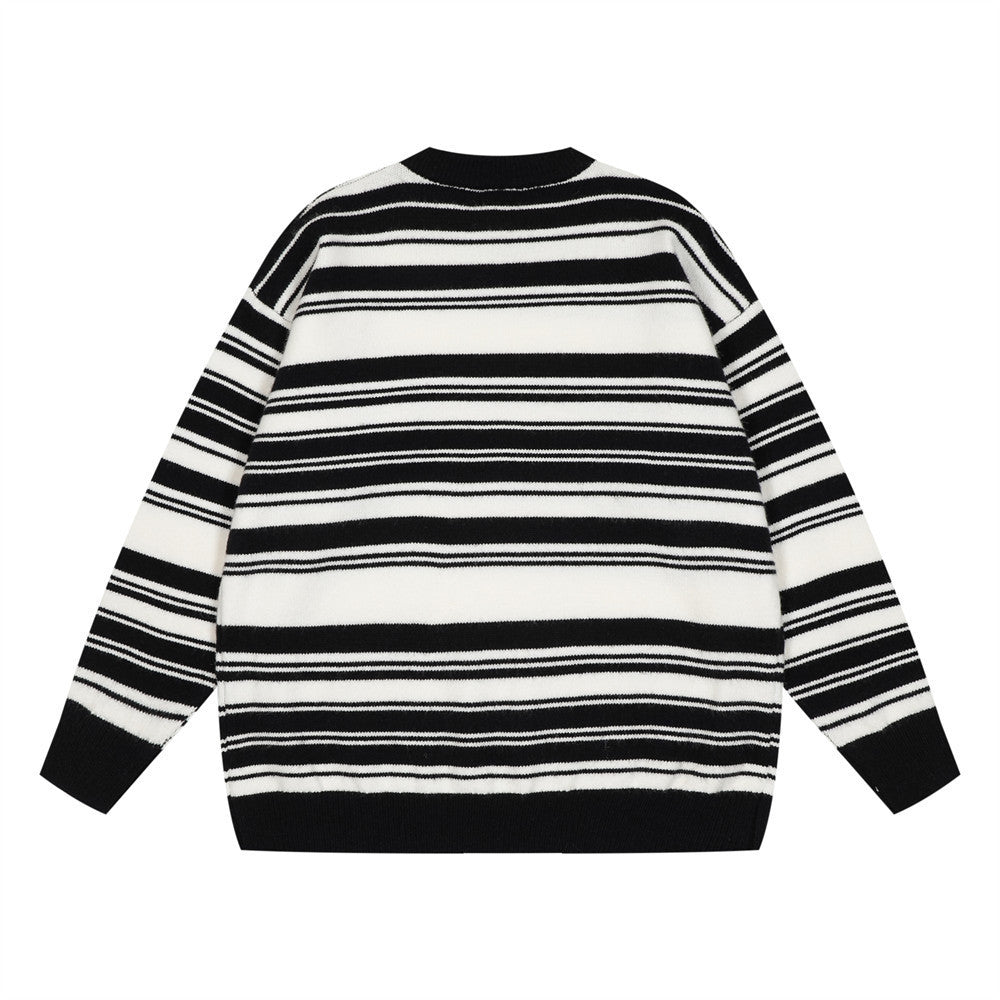 Men's classic loose-fit striped sweater