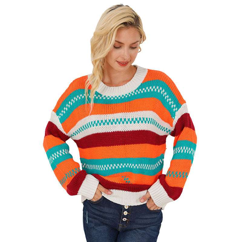 Loose knitted sweater for women's with regular sleeves