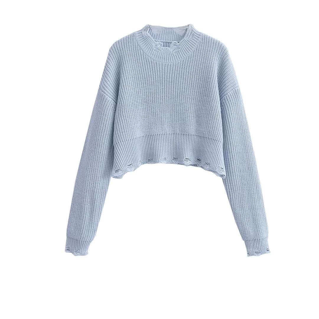 "Women's retro lazy ripped sweater."