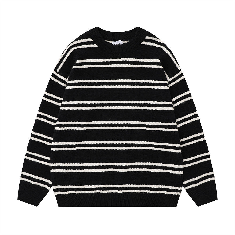 Men's classic loose-fit striped knitted sweater