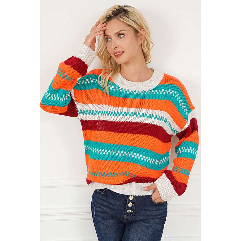 Loose knitted sweater for women's with regular sleeves