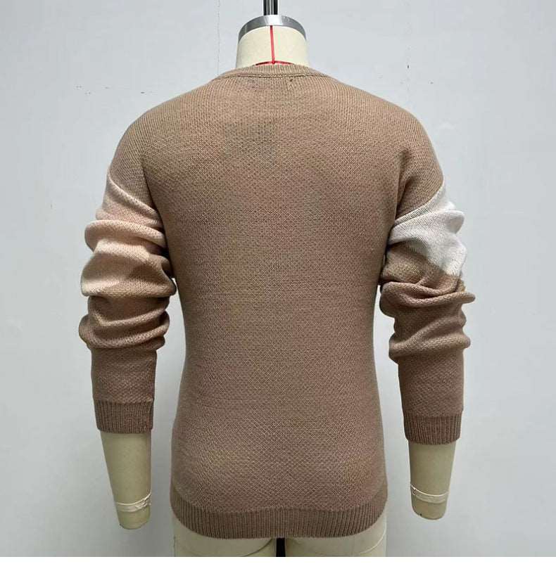 Elegant men's round neck sweater