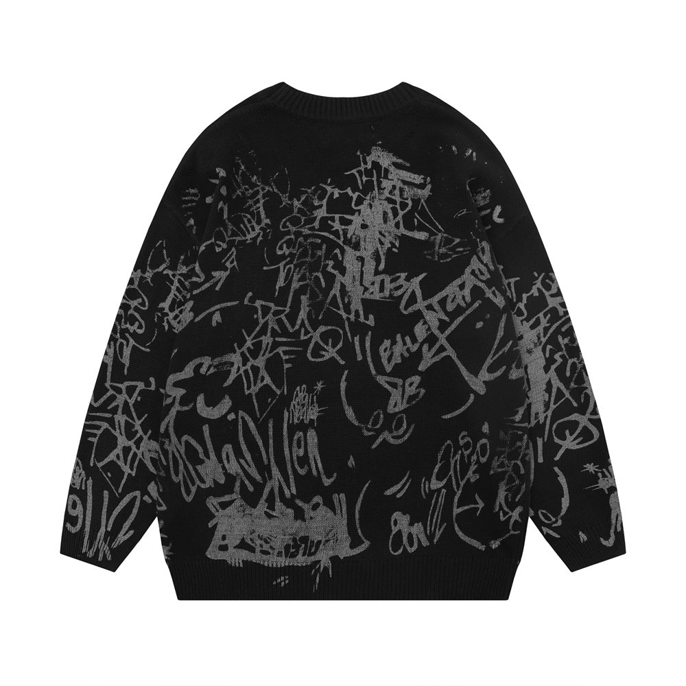 Youth men's sweater with graffiti print