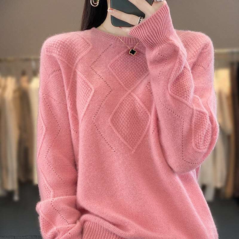 Women's fashionable wool knitted sweater