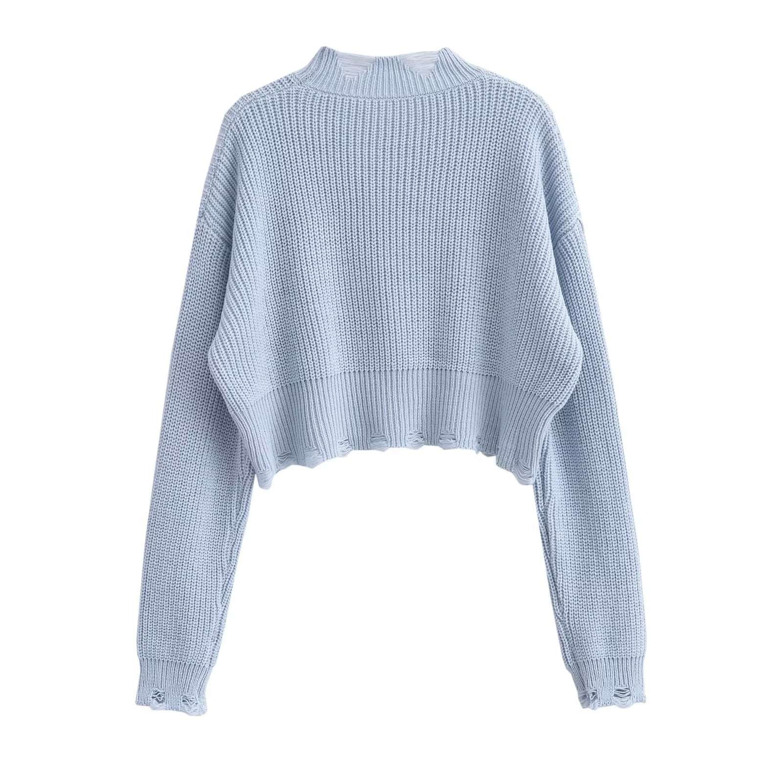 "Women's retro lazy ripped sweater."