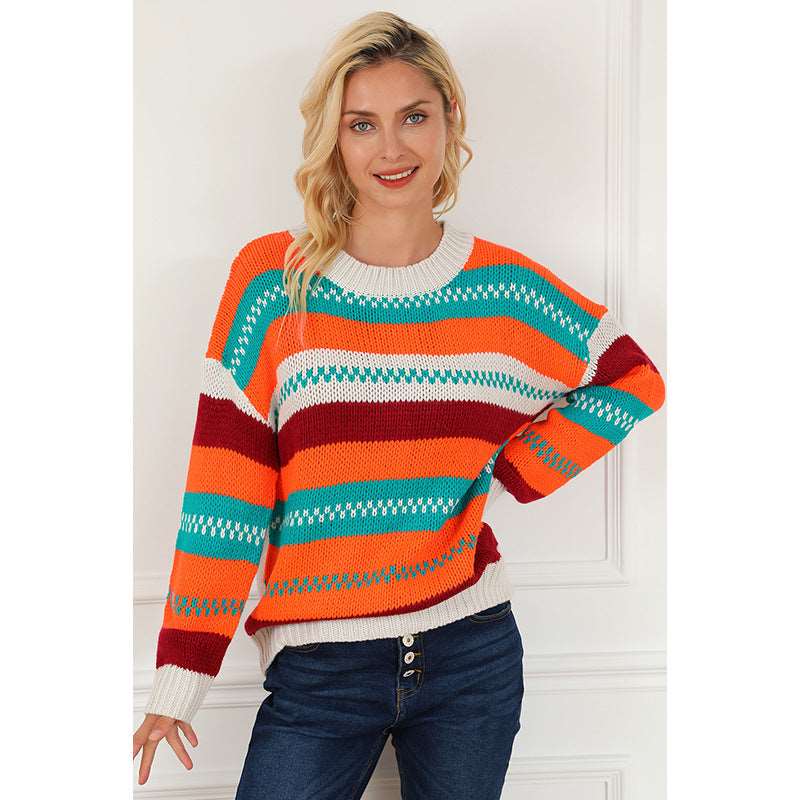 Loose knitted sweater for women's with regular sleeves