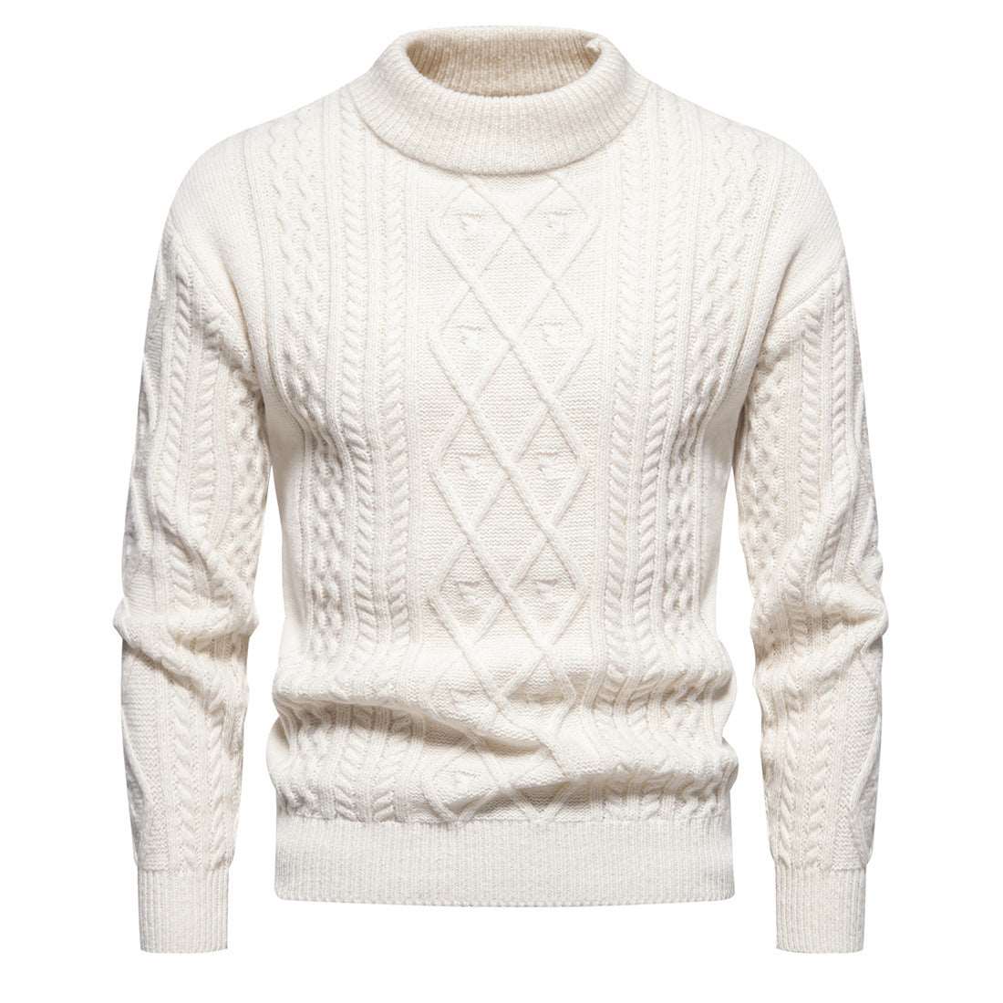 Men's solid color round-neck sweater, a casual chic knit