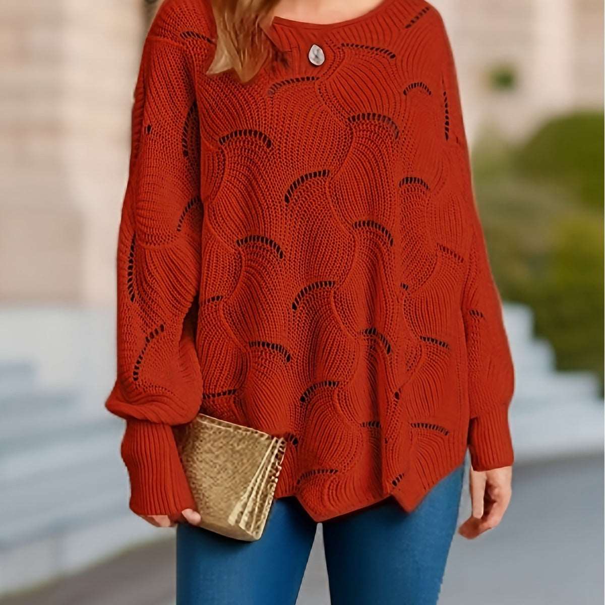 "Women's loose pullover sweater."