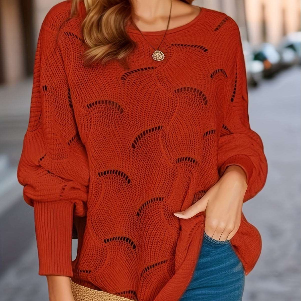 "Women's loose pullover sweater."