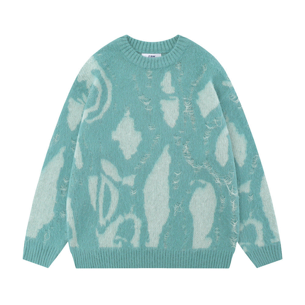 Men's contemporary sweater with a niche design and irregular contrast colors