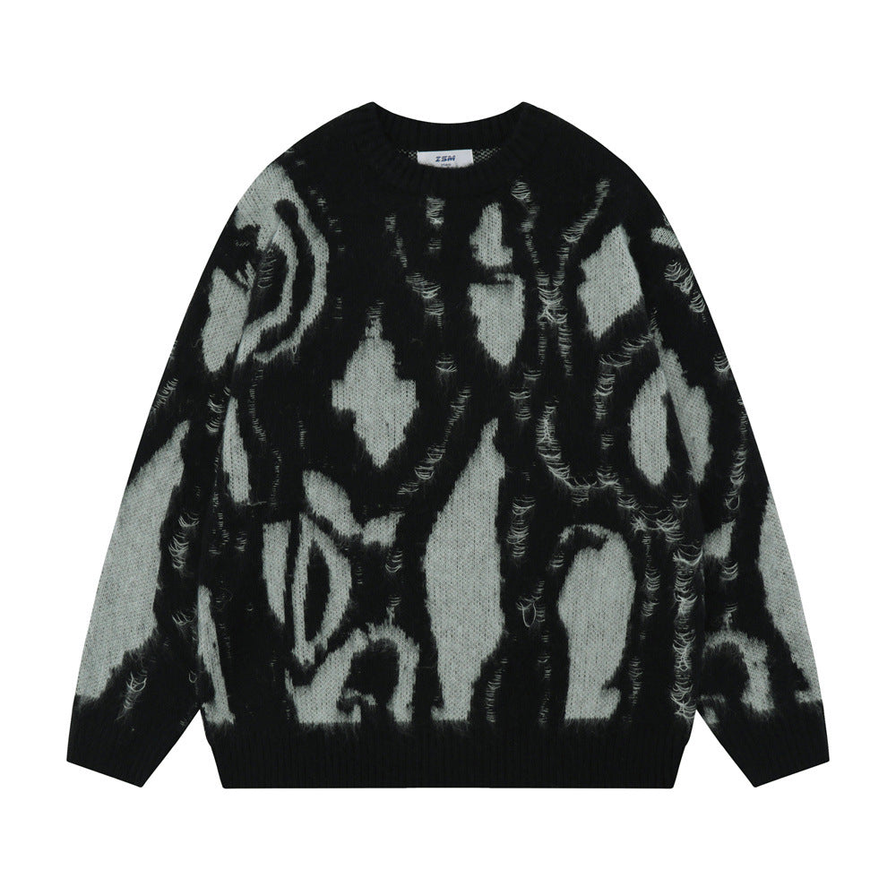 Men's contemporary sweater with a niche design and irregular contrast colors