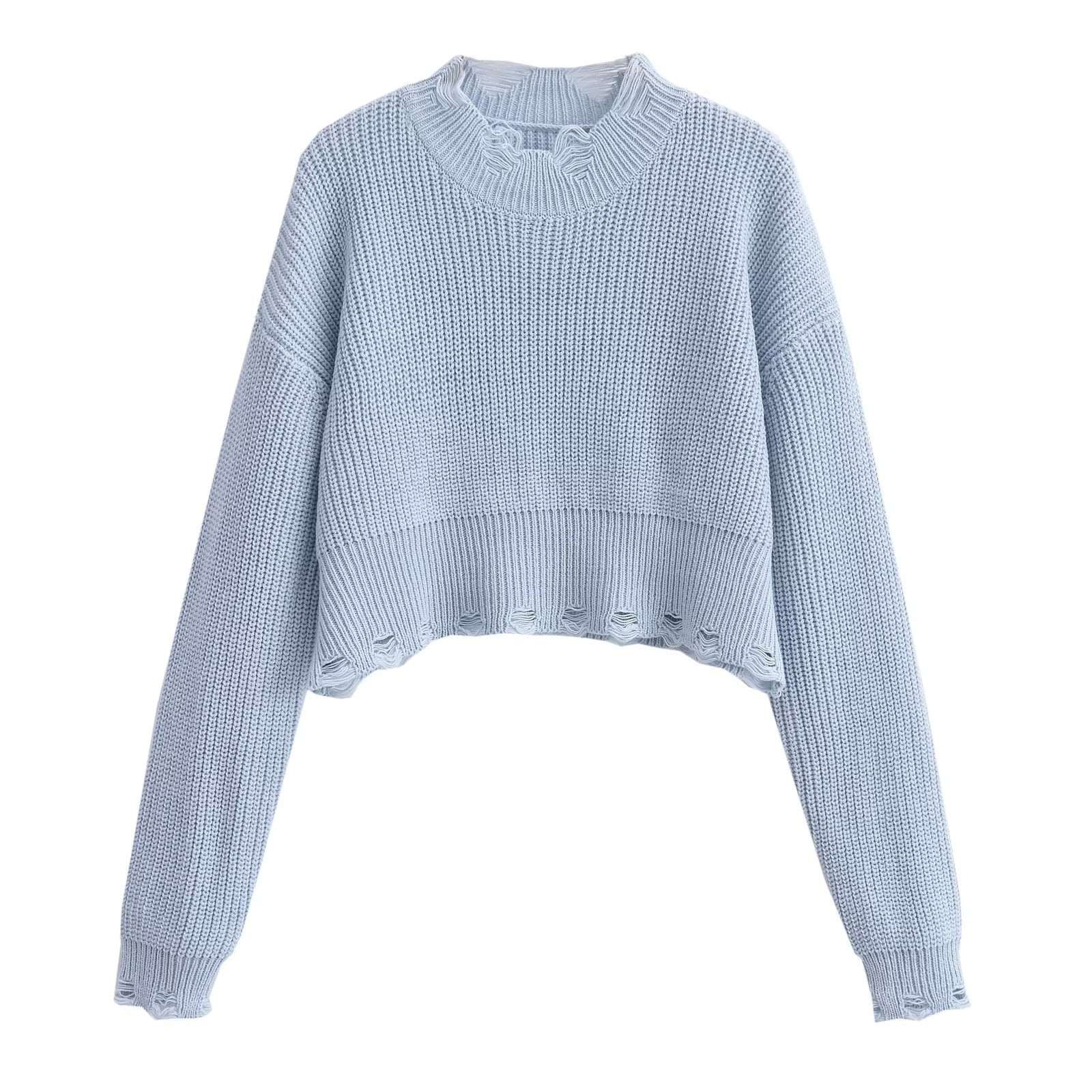 "Women's retro lazy ripped sweater."