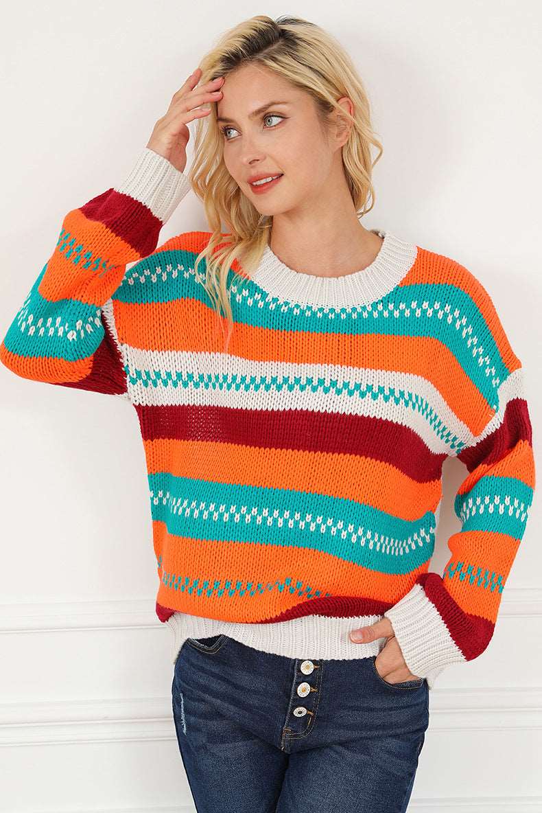 Loose knitted sweater for women's with regular sleeves