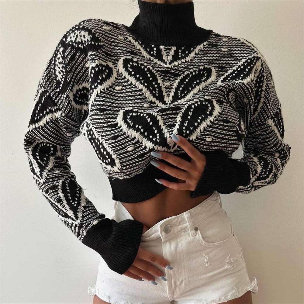 "Trendy slim-fit long-sleeved sweater for women."