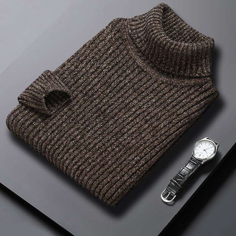 Men's long-sleeved casual sweater with a stand-up collar design