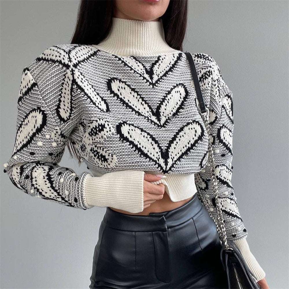 "Trendy slim-fit long-sleeved sweater for women."