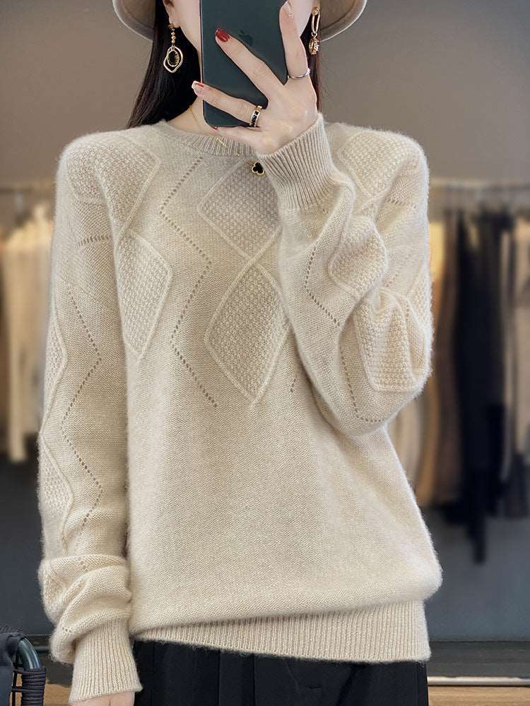 Women's fashionable wool knitted sweater