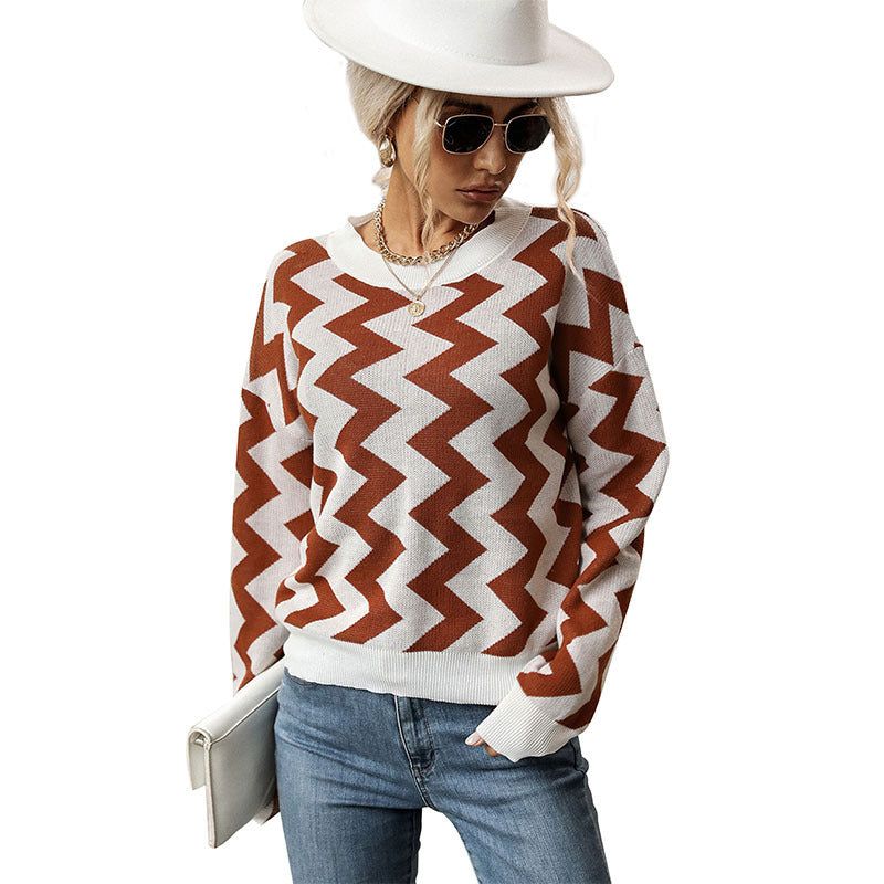 Modern casual loose-fitting long sleeve sweater for women