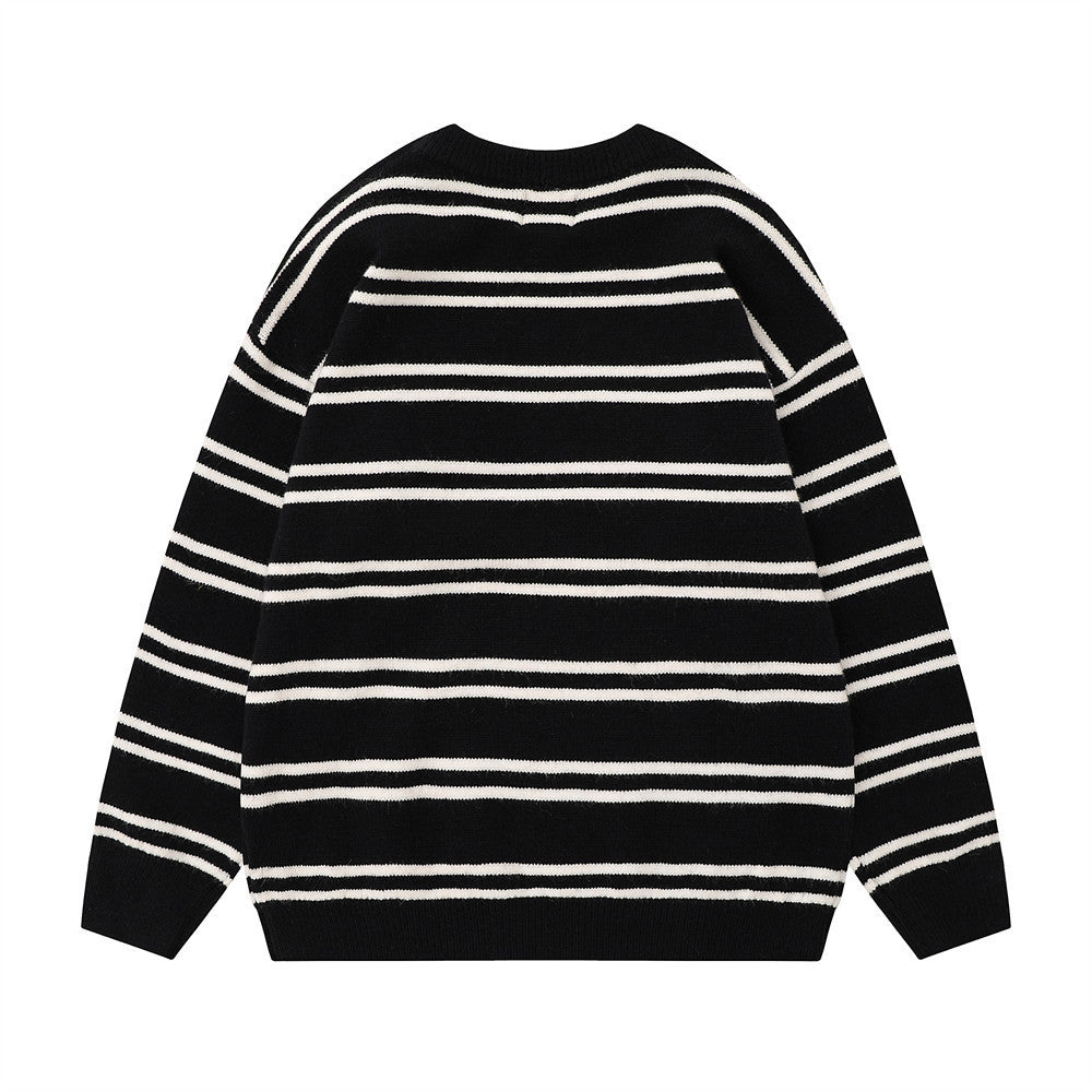 Men's classic loose-fit striped knitted sweater