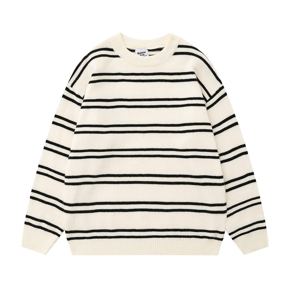 Men's classic loose-fit striped knitted sweater