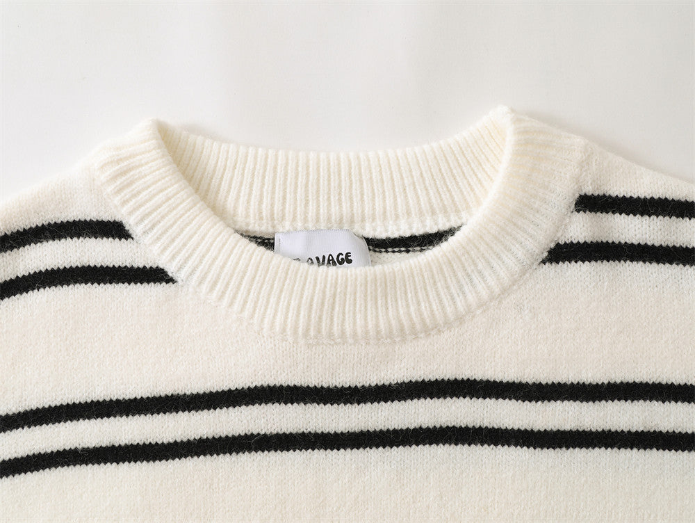 Men's classic loose-fit striped knitted sweater