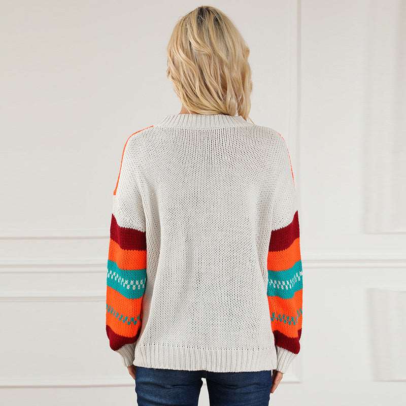 Loose knitted sweater for women's with regular sleeves