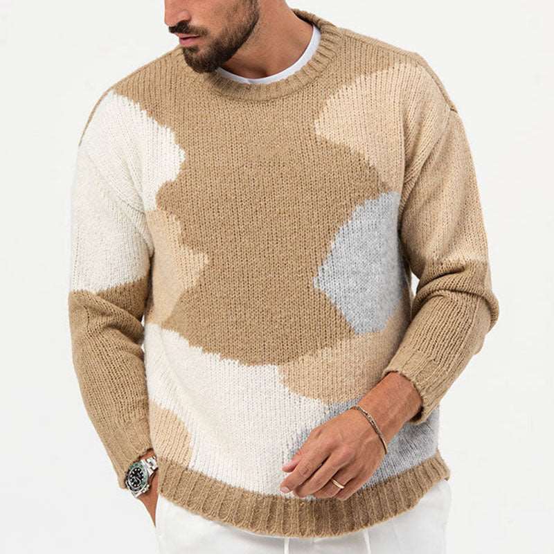 Elegant men's round neck sweater